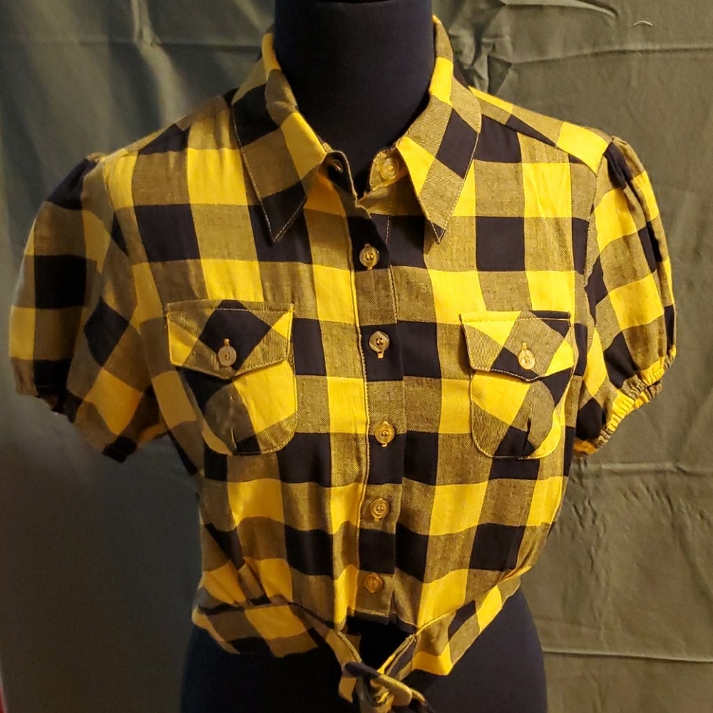 Charlotte Russe plaid rockabilly top